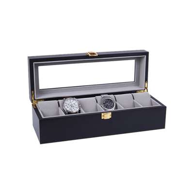 Creativepacking Wooden Single Watch Box Black Piano Lacquer Leather Lining High End Watch Holder Custom Logo