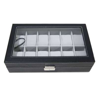 12 Slots Pu Leather Watch Holder Display Box